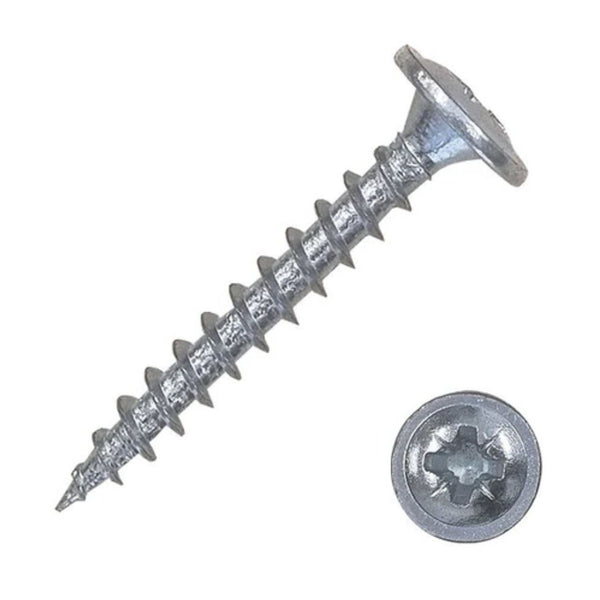 6g x 1 1/2" (3.5 x 40mm) Flange Pozi Type AB Self Tapping Screw - Zinc