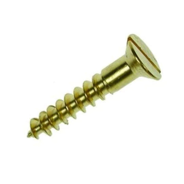 4g x 1/2" (3 x 12mm) Countersunk Slotted Woodscrew - Brass