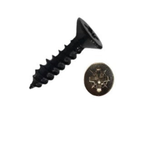 4g x 1" (3 x 25mm) Countersunk Pozi Type AB Self Tapping Screws - Black