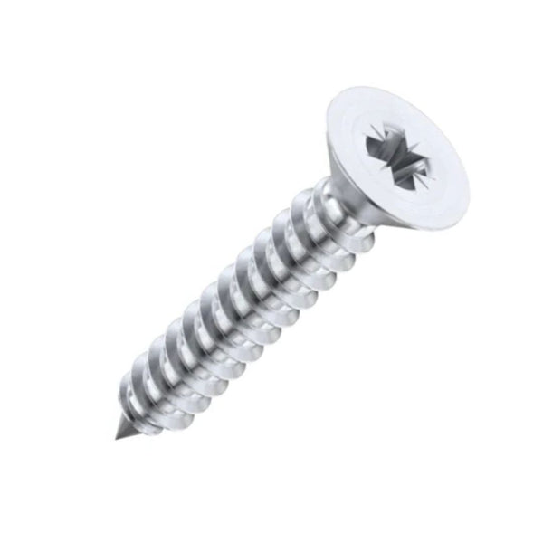 10g x 2" (5 x 50mm) Countersunk Pozi Self Tapping Screws - Zinc