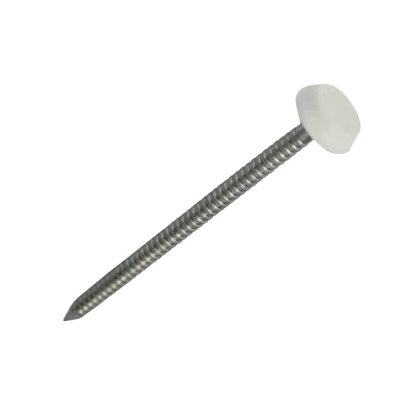 25mm x 2mm Off-White Poly Top A4 Stainless Steel Pin  - Off White Head