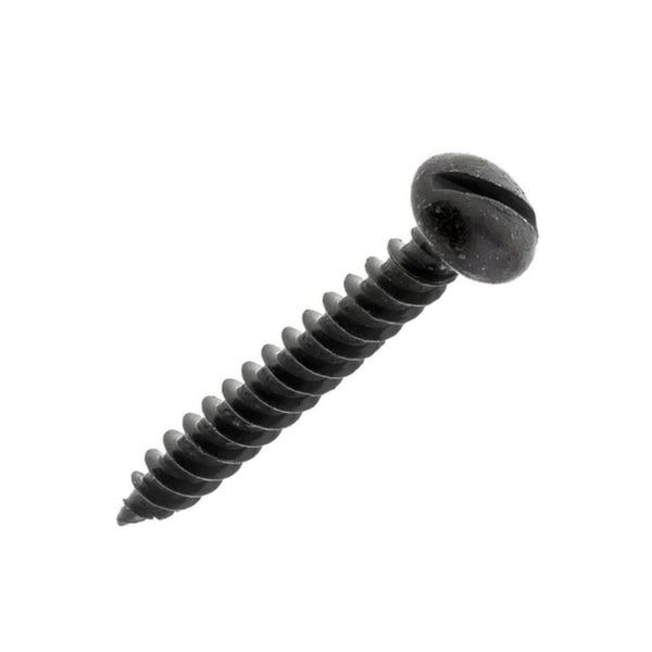 8g x 3/4" (4 x 20mm) Round Head Slotted Twinthread Woodscrews  - Black