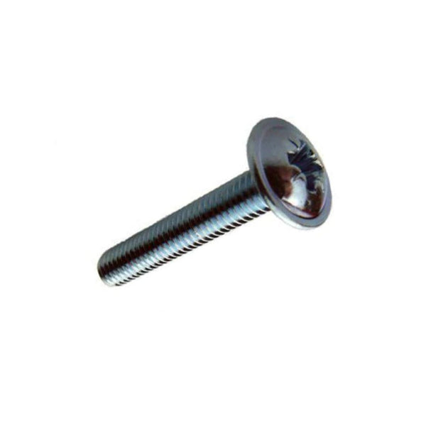 M4 x 12mm (8g x 1/2") Flange Pozi Mild Steel Machine Screw - Zinc