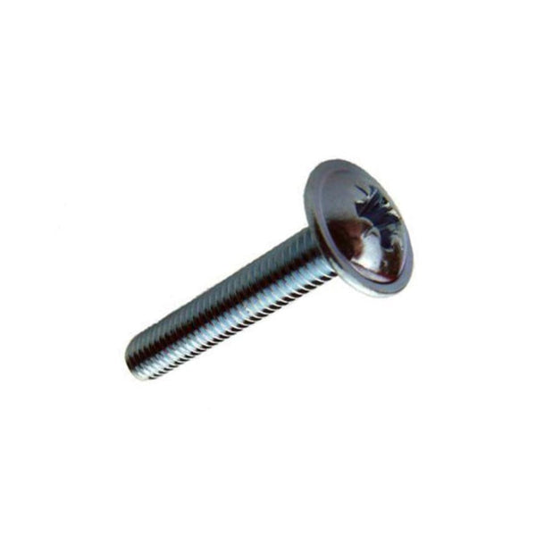 M4 x 23mm Flange Head Pozi Steel Machine Screws - Zinc