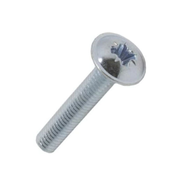 M4 x 28mm Flange Pozi Flange Mild Steel Machine Screws - Bright Zinc