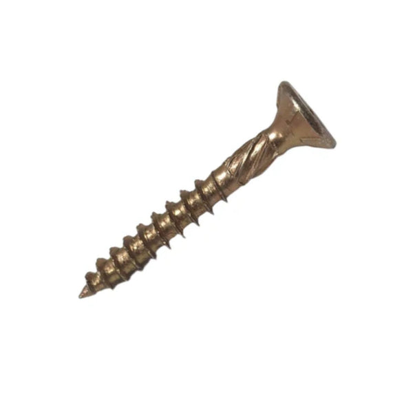 8g x 1 1/4" (4 x 30mm) Countersunk T20 Wood Screw - Yellow Zinc