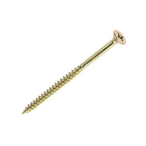 10g x 4" (5 x 100mm) Countersunk Pozi Chipboard Screw - Yellow Zinc