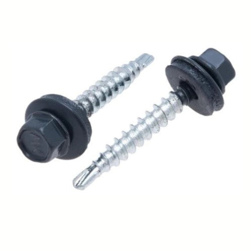 6.3 x 22mm Indented Hex Head 8mm A/F Roof Screws - RAL 7016