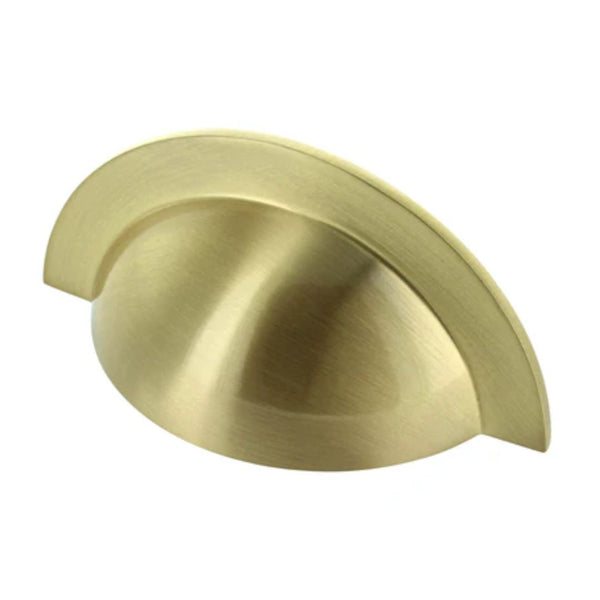 Brass Cup Handle 48mm Length - Brushed Satin