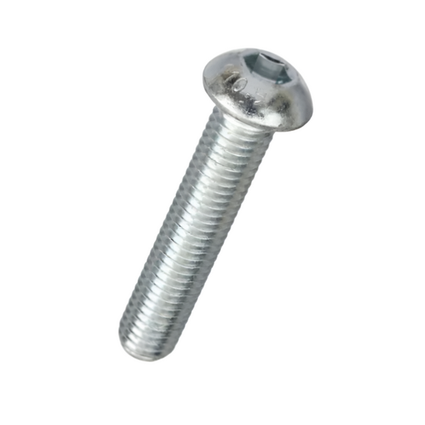 M8 x 40mm Button Head High Tensile Socket Screw Gr10.9 ISO 7380 - Zinc