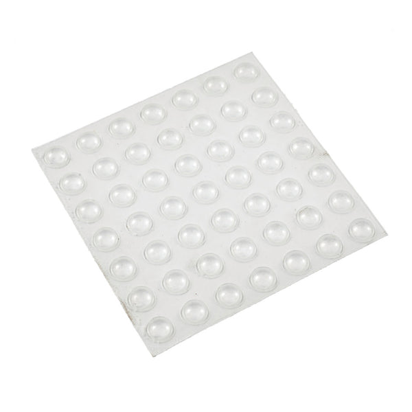 9mm Self Adhesive Domed Door Buffer Sheet -  Clear Rubber