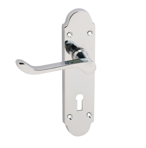 Mirage Lock Set with Backplate - Chrome