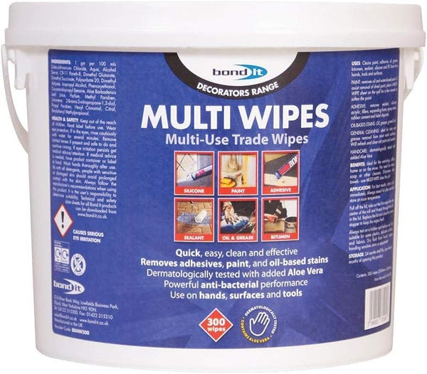 Bond It Multi Trade Re-sealable Wipes  - 300 Tub