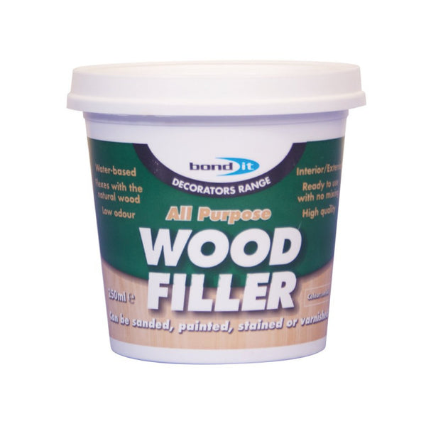 Bond It 1 Part Wood Filler 250ml Tub - Dark Oak