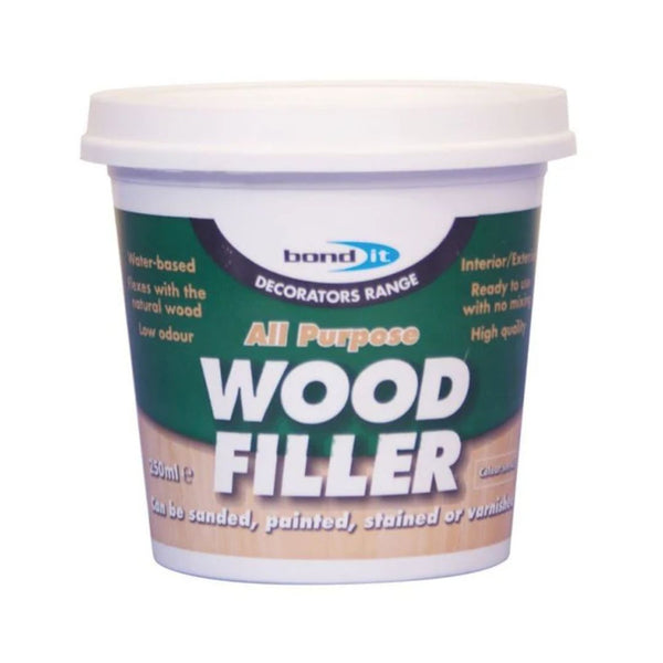 Bond It One Part Wood Filler 250ml Tub Light Oak