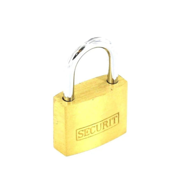 Securit Brass Padlock Including Keys - Height 30mm