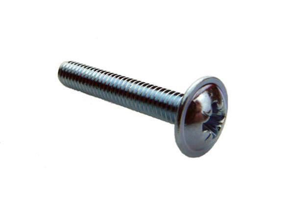 M4 x 12mm (8g x 1/2") Flange Pozi Mild Steel Machine Screw - Zinc