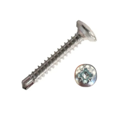 8g x 1" (4.2 x 25mm) Pozi Pan Drill Point Self Tapping Screws - Zinc