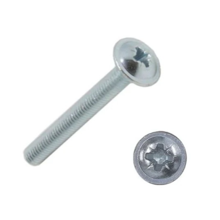 M4 x 35mm Pozi Flange Steel Head Screws - Bright Zinc