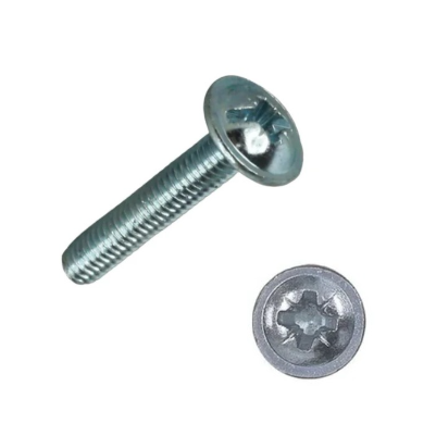 M4 x 22mm Pozi Flange Steel Head Screws - Bright Zinc