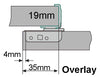 Tutti 35mm Overlay Surface Mount Face Frame Cabinet Hinge 105°