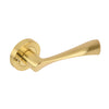 Zena Lever on rose Privacy Handle - Satin Brass