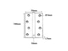 Steel Hinge H100 x W70 T1.7 Chrome Plated